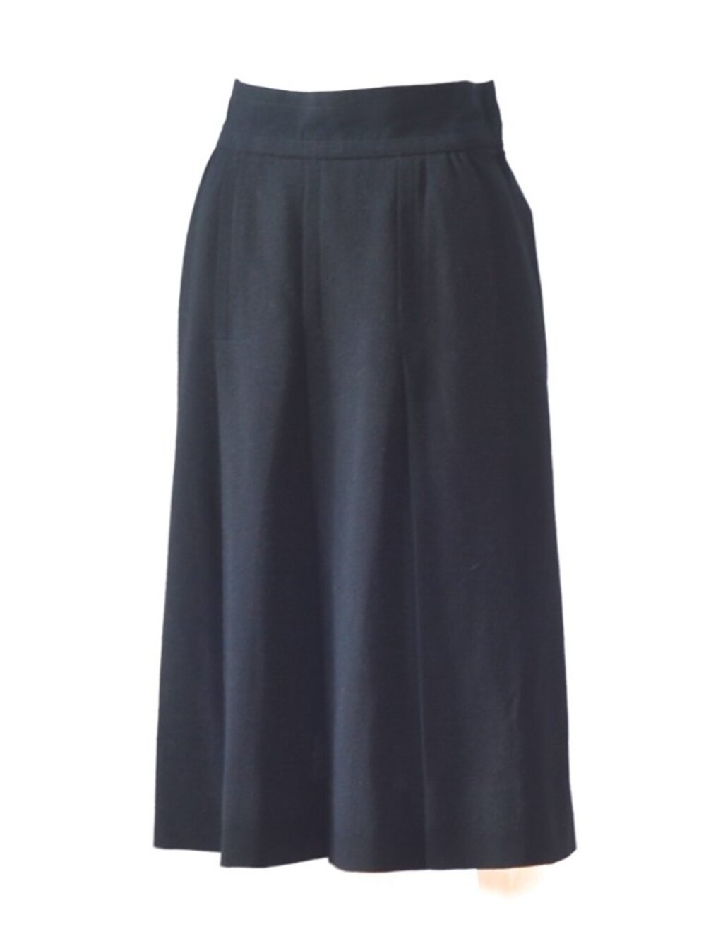 Saint Laurent 1970's Rive Gauche Crepe Skirt With Wide Front Pleats - France